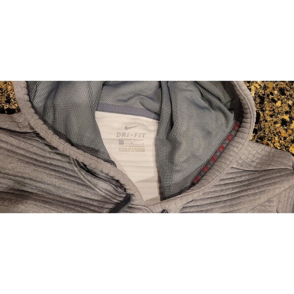 Nike Women's Dry Training Swoosh Pull Over Grey Ribbed Hoodie Size Large - Picture 4 of 6